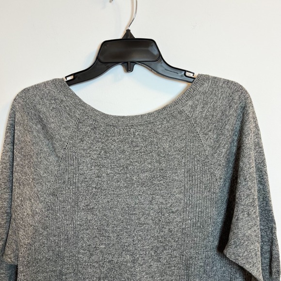 American Eagle Outfitters Gray Heathered Knit Raglan Sleeve Sweater Top Women - Picture 4 of 9
